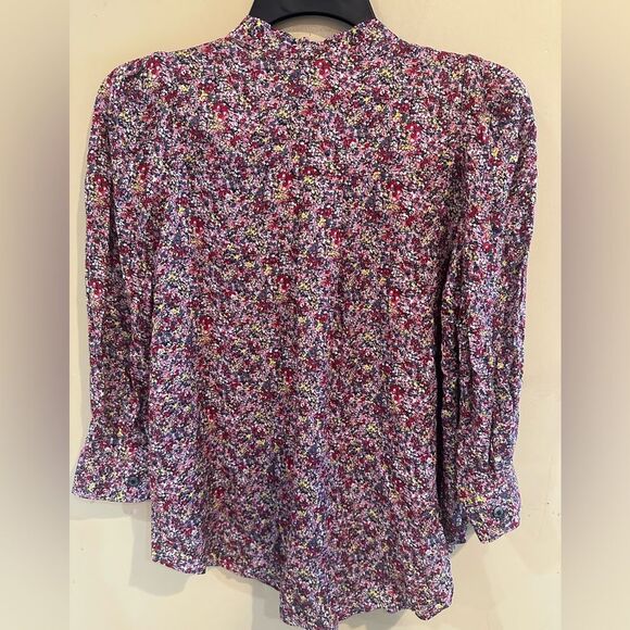 Zadig & Voltaire Blouse Bow Neckline in Floral Rose NWTs Size Small - Picture 4 of 9